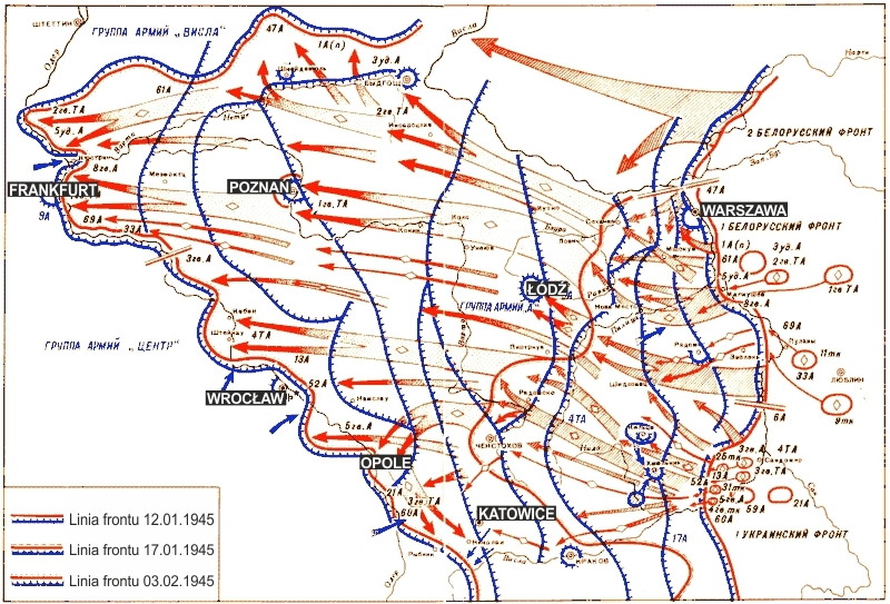 2styczeń 1945 roku mapa front