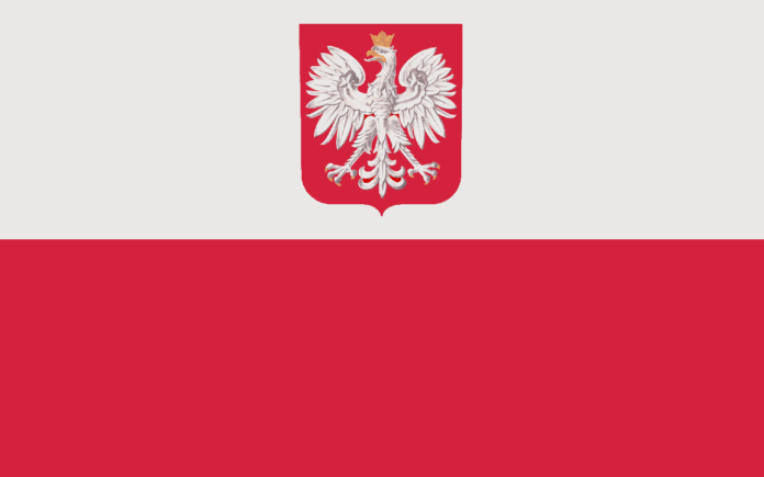 flaga z godlem rzeczypospolitej polskiej