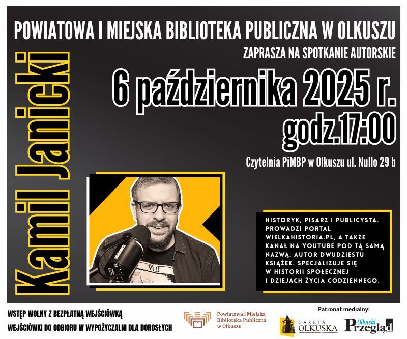 Twórca portalu i kanału WielkaHISTORIA.pl w olkuskiej bibliotece!