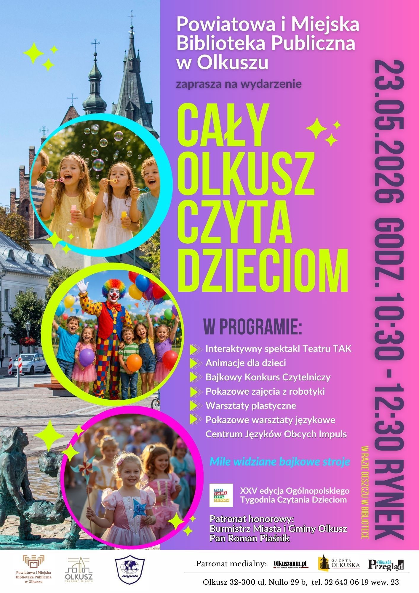 Cały Olkusz Czyta Dzieciom – zapraszamy na rodzinne wydarzenie na Rynku