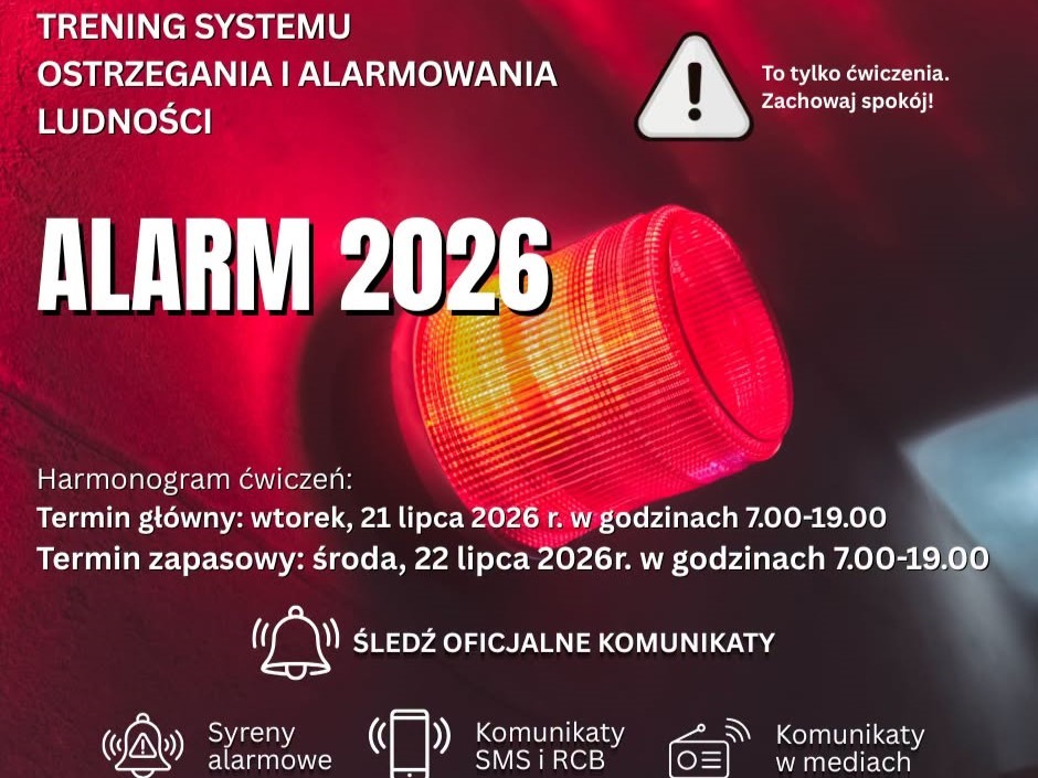 Syreny zawyją w Gminie Wolbrom. Magistrat uspokaja: to tylko ćwiczenia „ALARM 2026”