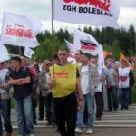 Manifestacja związkowców z ZGH Bolesław