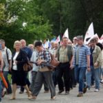 Manifestacja związkowców z ZGH Bolesław