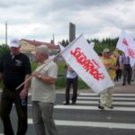 Manifestacja związkowców z ZGH Bolesław