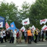 Manifestacja związkowców z ZGH Bolesław